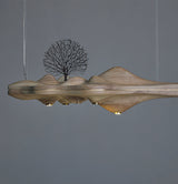 Solitude Wooden LED Pendant Light Modern Island Hanging Lamp for Dining Room and Office