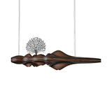 Solitude Wooden LED Pendant Light Modern Island Hanging Lamp for Dining Room and Office