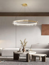 Solstice Hand Poured Art Glass LED Chandelier Modern Gold Pendant Light Fixture