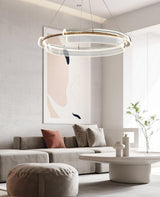 Solstice Hand Poured Art Glass LED Chandelier Modern Gold Pendant Light Fixture
