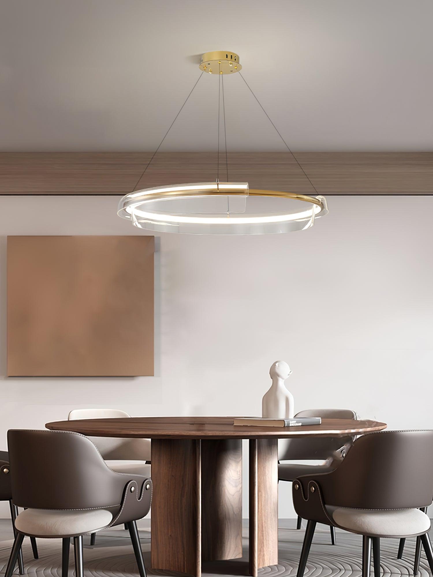 Solstice Hand Poured Art Glass LED Chandelier Modern Gold Pendant Light Fixture