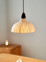 Soren Japanese Style Handmade Rice Paper Pendant Light with Minimalist Wood Accents