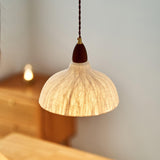 Soren Japanese Style Handmade Rice Paper Pendant Light with Minimalist Wood Accents