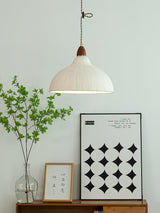 Soren Japanese Style Handmade Rice Paper Pendant Light with Minimalist Wood Accents