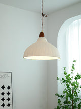 Soren Japanese Style Handmade Rice Paper Pendant Light with Minimalist Wood Accents