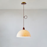 Soren Japanese Style Handmade Rice Paper Pendant Light with Minimalist Wood Accents