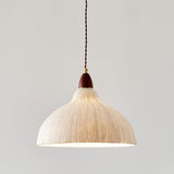 Soren Japanese Style Handmade Rice Paper Pendant Light with Minimalist Wood Accents