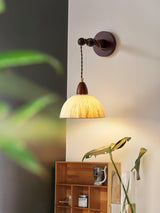Soren Walnut Wood and Rice Paper Wall Sconce Japanese Minimalist Indoor Light Fixture