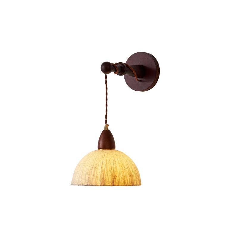 Soren Walnut Wood and Rice Paper Wall Sconce Japanese Minimalist Indoor Light Fixture