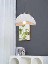 Speckled Moon Pendant Light Japanese Style Organic Resin Hanging Lamp for Modern Interiors