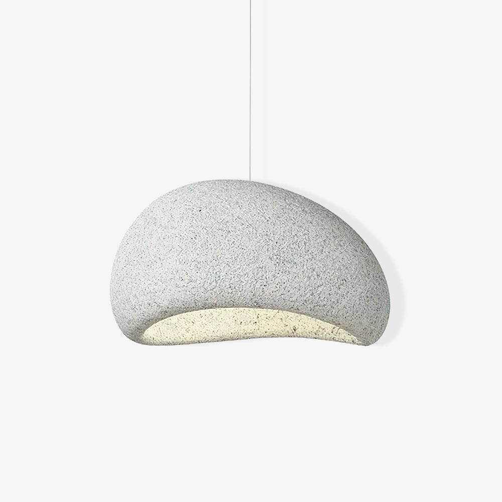 Speckled Moon Pendant Light Japanese Style Organic Resin Hanging Lamp for Modern Interiors