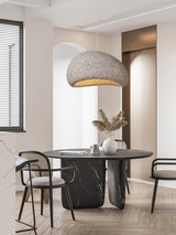 Speckled Moon Pendant Light Japanese Style Organic Resin Hanging Lamp for Modern Interiors