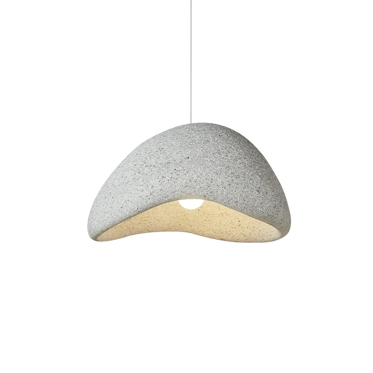Speckled Moon Pendant Light Japanese Style Organic Resin Hanging Lamp for Modern Interiors