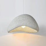 Speckled Moon Pendant Light Japanese Style Organic Resin Hanging Lamp for Modern Interiors