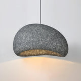 Speckled Moon Pendant Light Japanese Style Organic Resin Hanging Lamp for Modern Interiors