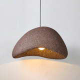 Speckled Moon Pendant Light Japanese Style Organic Resin Hanging Lamp for Modern Interiors