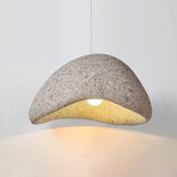 Speckled Moon Pendant Light Japanese Style Organic Resin Hanging Lamp for Modern Interiors