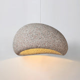 Speckled Moon Pendant Light Japanese Style Organic Resin Hanging Lamp for Modern Interiors
