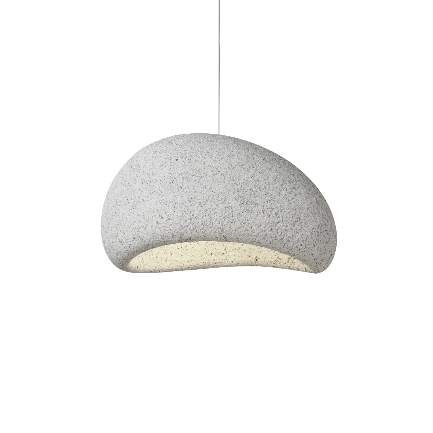 Speckled Moon Pendant Light Japanese Style Organic Resin Hanging Lamp for Modern Interiors