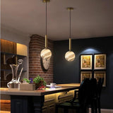 Spherical Distressed Metal and Acrylic Globe Pendant Light LED Lantern for Hallways and Entryways