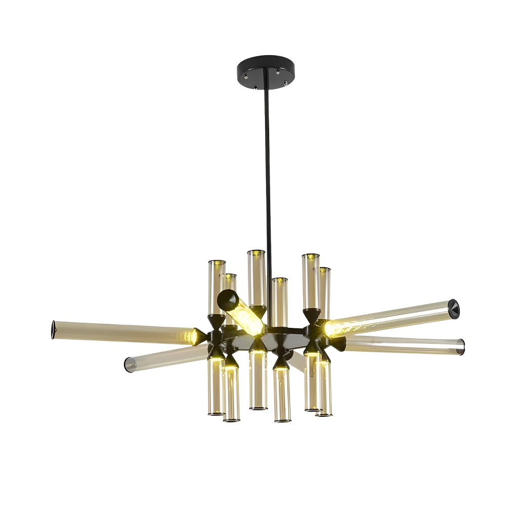 Spliced Glass Tube LED Pendant Light Minimalist Nordic Chandelier for Modern Homes