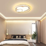 Modern Heart Circle Dimmable LED Flush Mount Ceiling Light with Remote Control