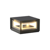 Square Black Outdoor Solar Powered Fence Post Lights Waterproof LED Garden Landscape Lantern