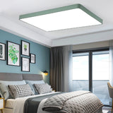 Modern Ultra Thin Square LED Flush Mount Ceiling Lamp for Bedroom and Kids Room