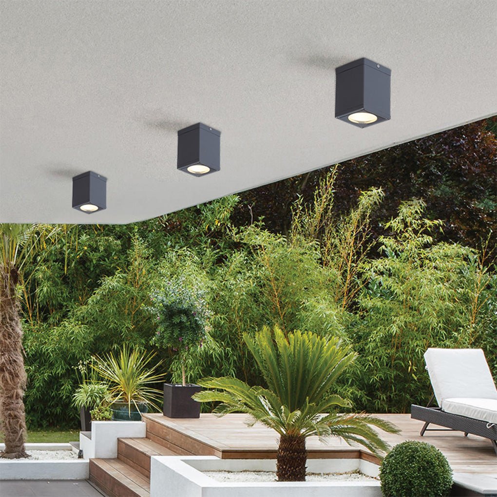 Modern Square LED Waterproof Flush Mount Downlight for Balcony Hallway and Indoor Outdoor Use