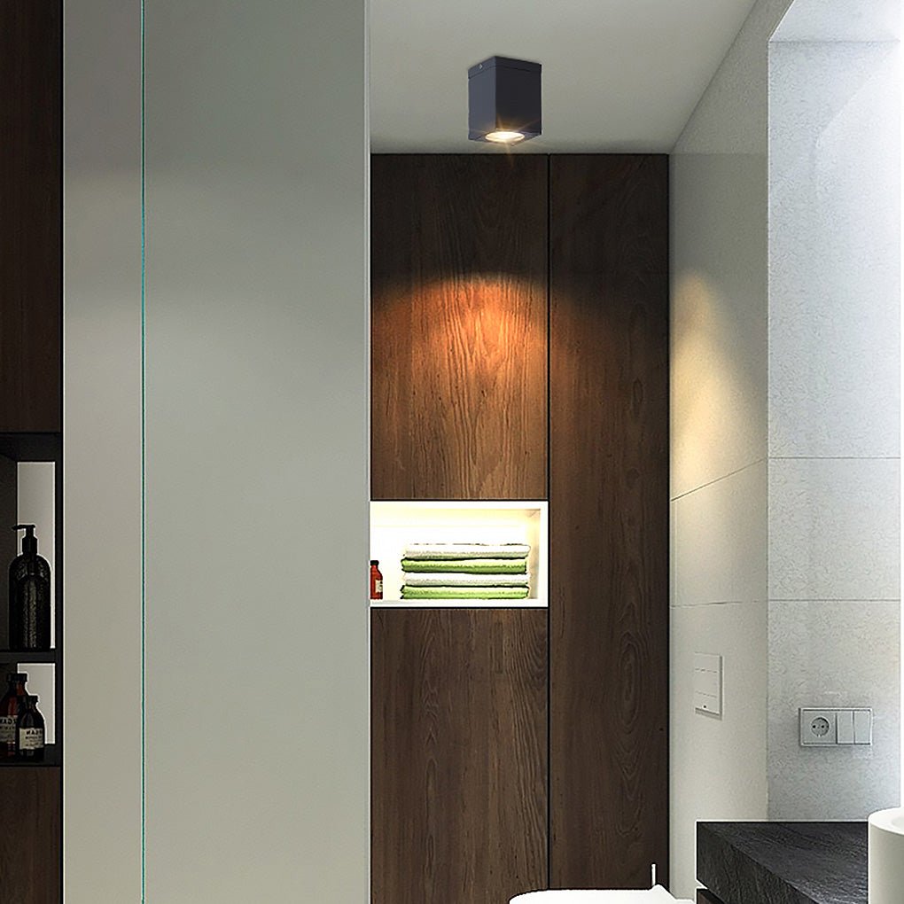 Modern Square LED Waterproof Flush Mount Downlight for Balcony Hallway and Indoor Outdoor Use