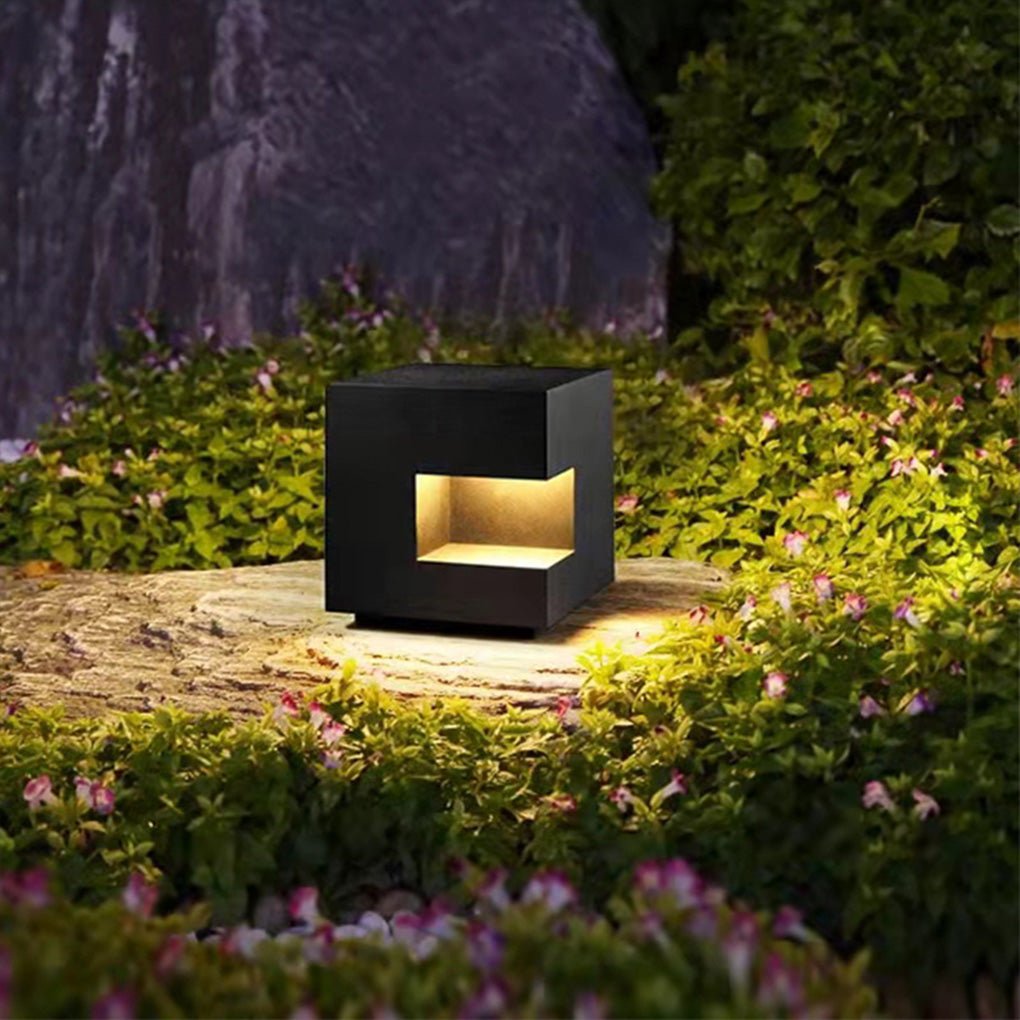 Square Modern Black Outdoor Landscape LED Path Light Waterproof IP65 Garden Lawn Fixture