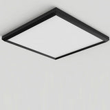 Modern Brown Square Flush Mount LED Ceiling Light Dimmable Geometric Lighting with Remote