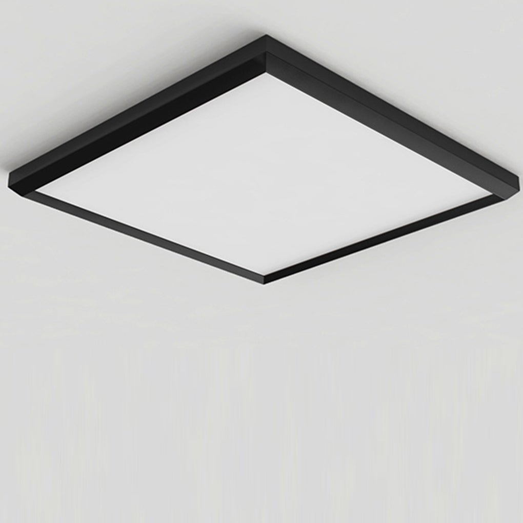 Modern Brown Square Flush Mount LED Ceiling Light Dimmable Geometric Lighting with Remote