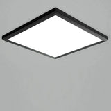 Modern Brown Square Flush Mount LED Ceiling Light Dimmable Geometric Lighting with Remote