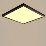 Modern Brown Square Flush Mount LED Ceiling Light Dimmable Geometric Lighting with Remote