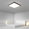 Modern Brown Square Flush Mount LED Ceiling Light Dimmable Geometric Lighting with Remote