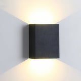Square Modern Waterproof LED Outdoor Up and Down Wall Sconce Light for Exterior Porch and Garden