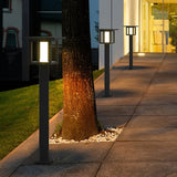 Square Outdoor LED Fence Post Light Solar and Hardwired Landscape Garden Wall Sconce IP54