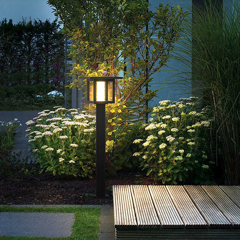 Square Outdoor LED Fence Post Light Solar and Hardwired Landscape Garden Wall Sconce IP54