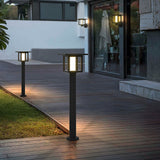 Square Outdoor LED Fence Post Light Solar and Hardwired Landscape Garden Wall Sconce IP54