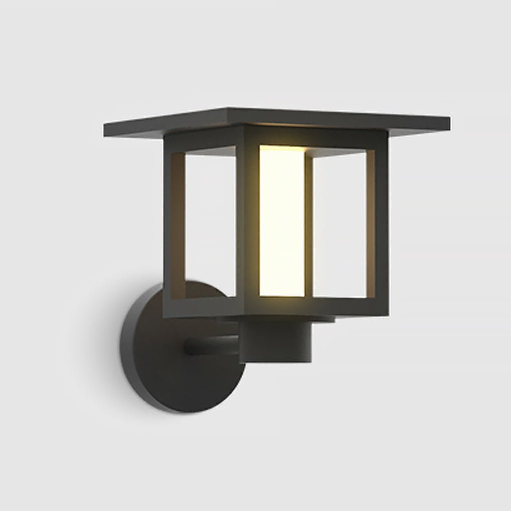Square Outdoor LED Fence Post Light Solar and Hardwired Landscape Garden Wall Sconce IP54