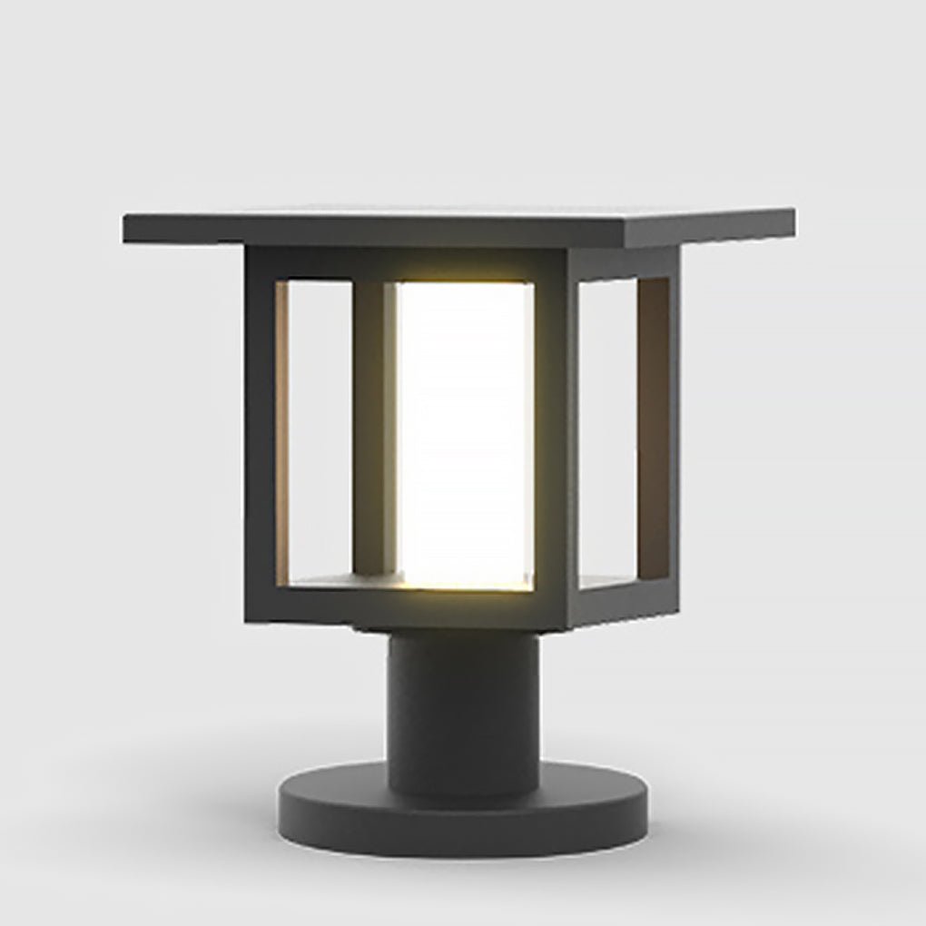 Square Outdoor LED Fence Post Light Solar and Hardwired Landscape Garden Wall Sconce IP54