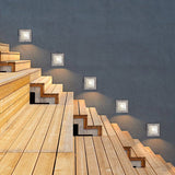 Square Waterproof IP67 LED Recessed Step Lights 4W Outdoor In Wall Stair Deck Path Lighting 90 to 260V