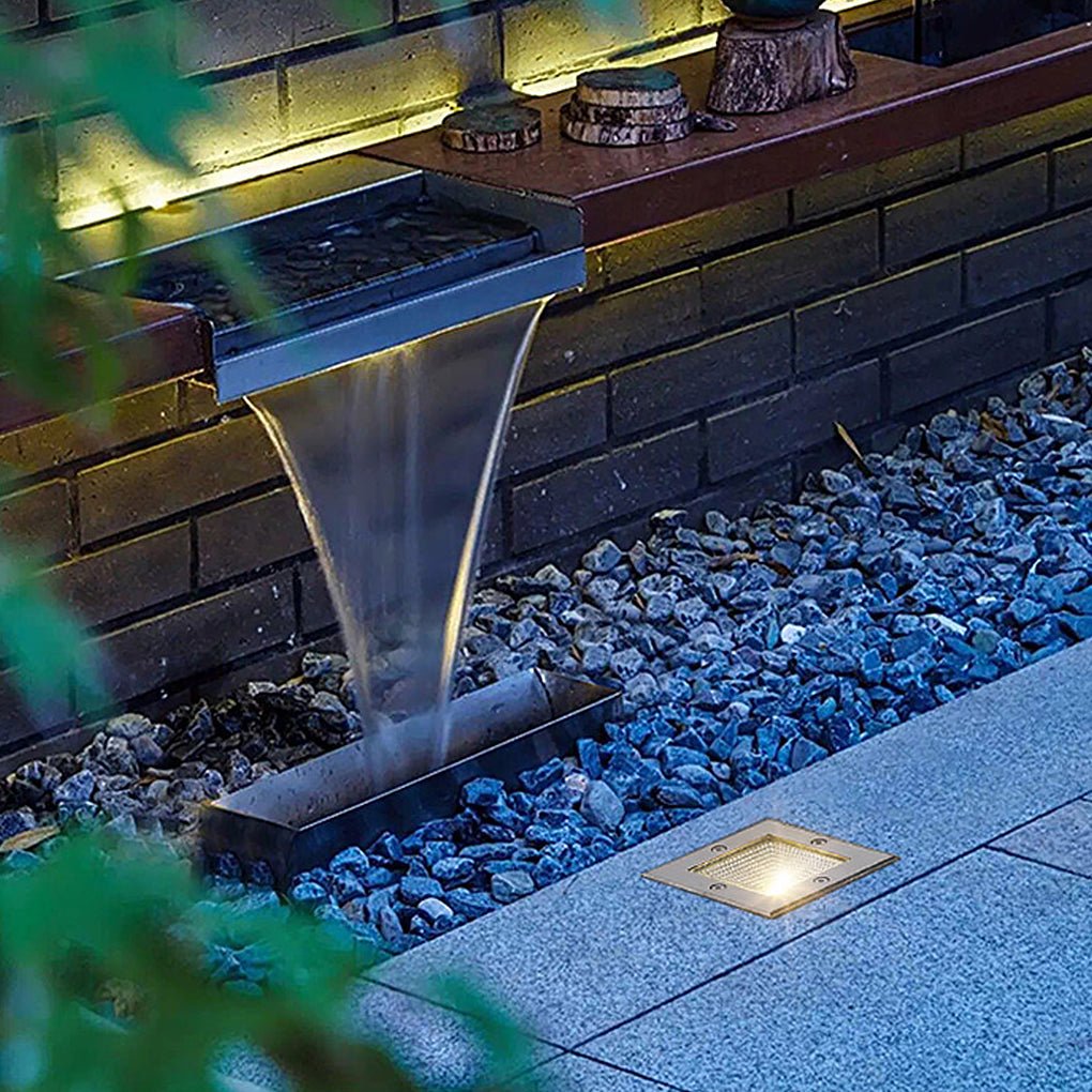 Square Waterproof IP67 LED Recessed Step Lights 4W Outdoor In Wall Stair Deck Path Lighting 90 to 260V
