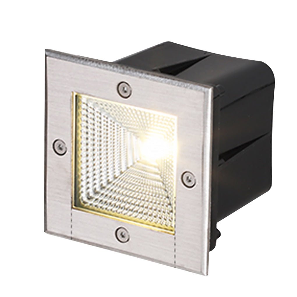 Square Waterproof IP67 LED Recessed Step Lights 4W Outdoor In Wall Stair Deck Path Lighting 90 to 260V