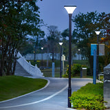 Square Waterproof Solar Outdoor Post Light for Garden Pathway Modern Aluminum Pillar Lamp