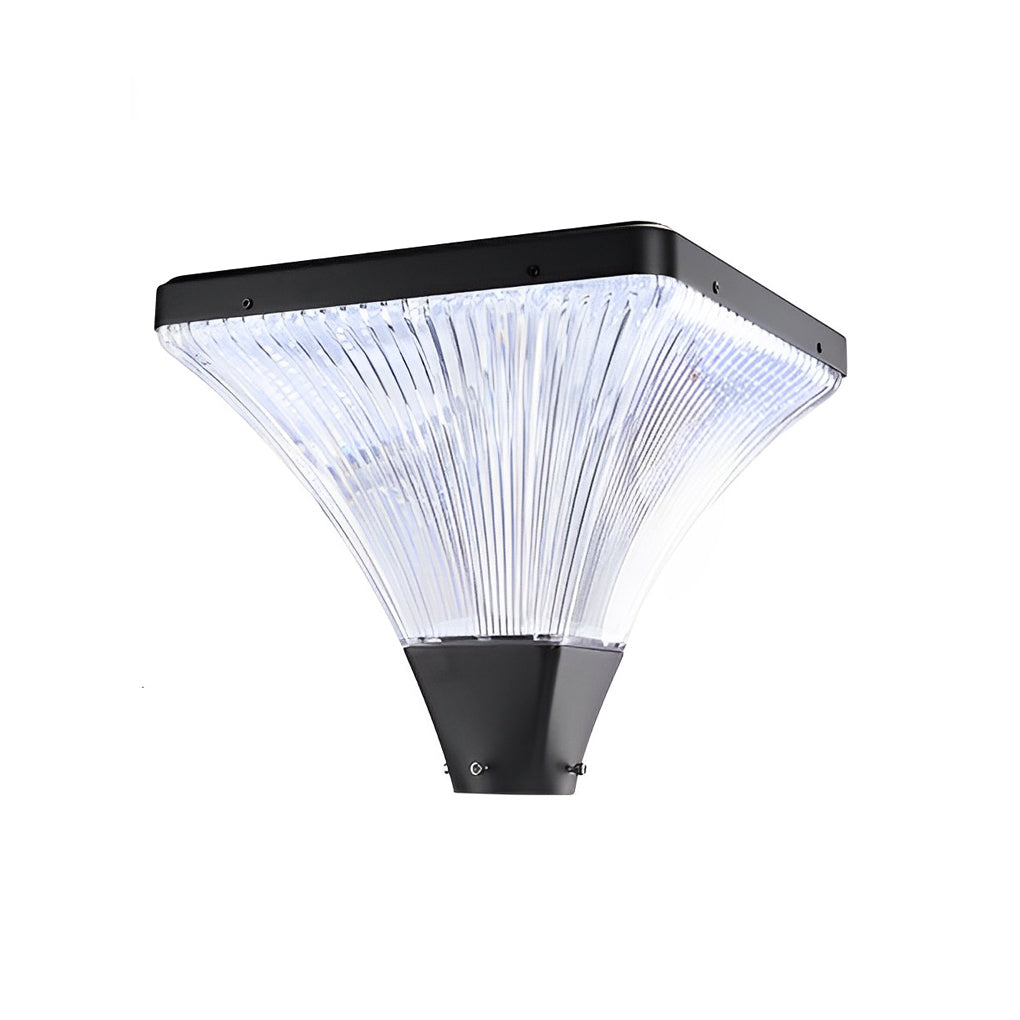 Square Waterproof Solar Outdoor Post Light for Garden Pathway Modern Aluminum Pillar Lamp