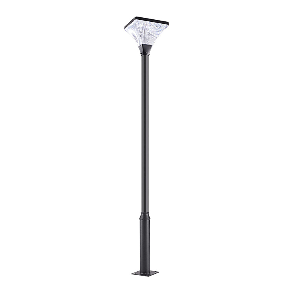 Square Waterproof Solar Outdoor Post Light for Garden Pathway Modern Aluminum Pillar Lamp