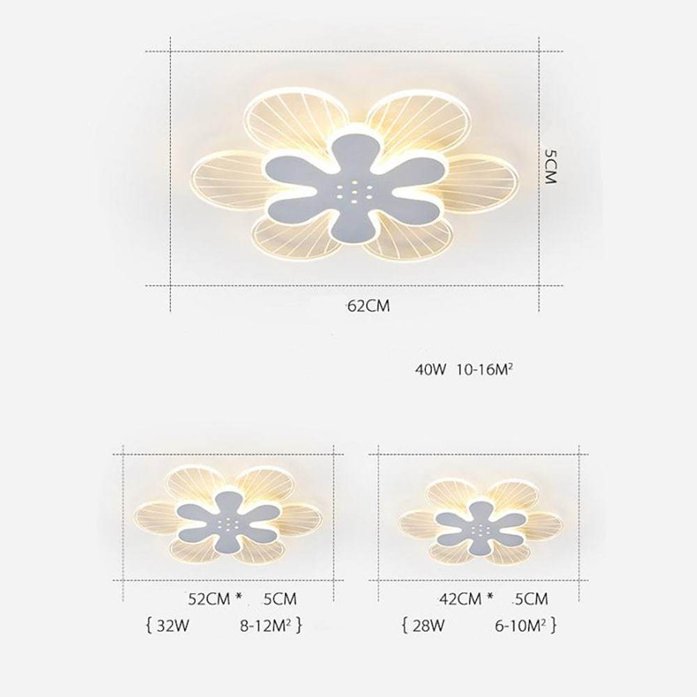 Modern White LED Flower Shape Ceiling Light Flush Mount Geometric Floral Fixture
