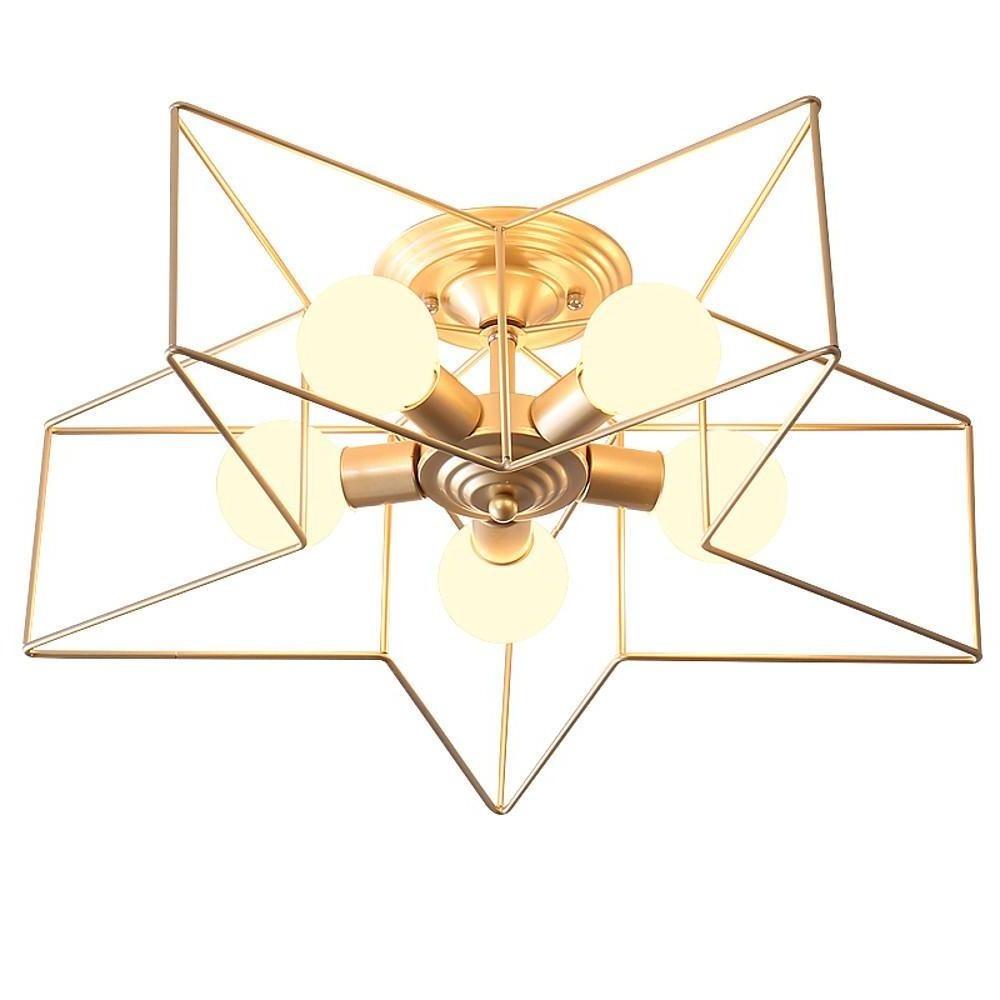Modern Geometric Star Metal LED Ceiling Light Flush Mount Fixture for Home and Office